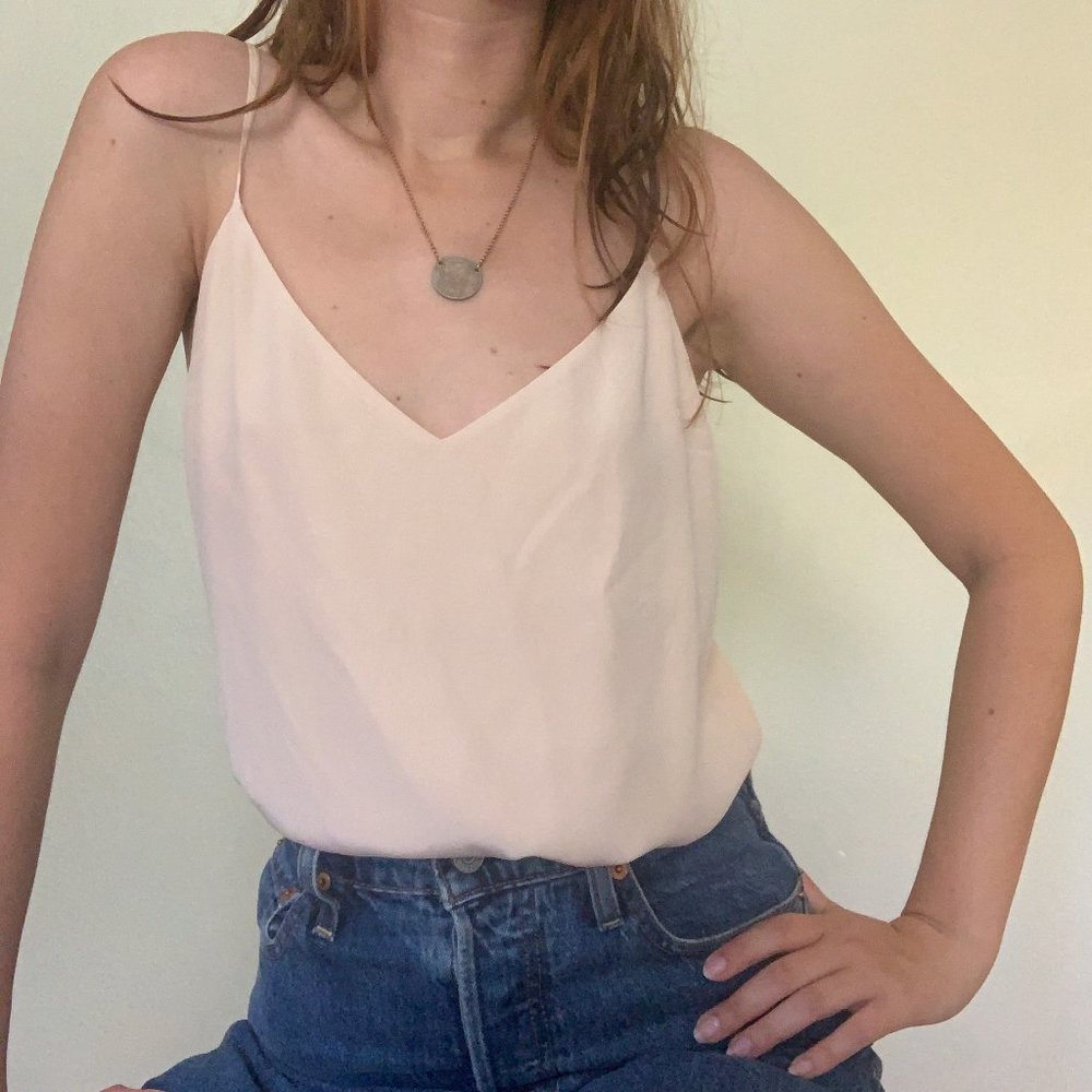 Blush silk top